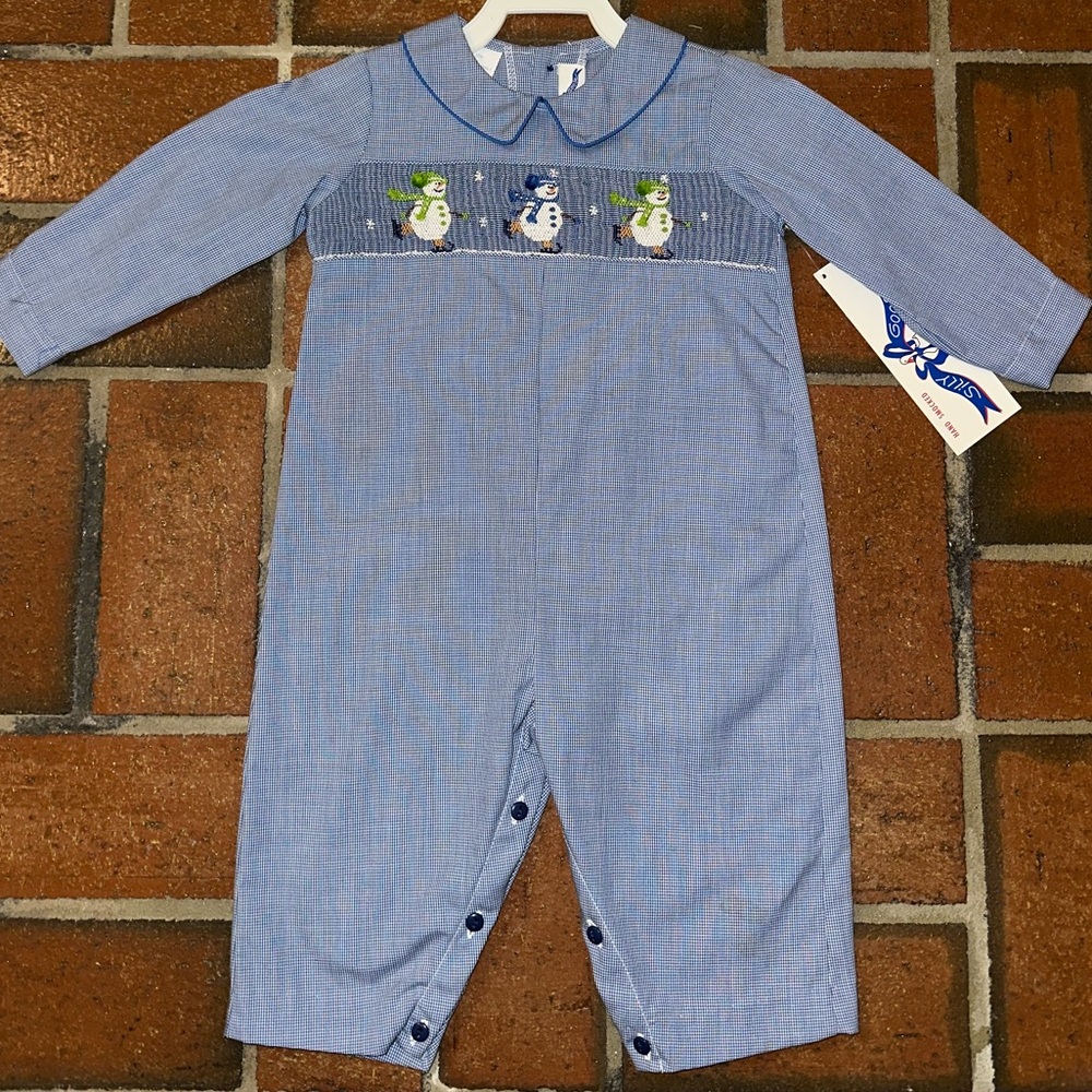 Smocked Snowman One Piece